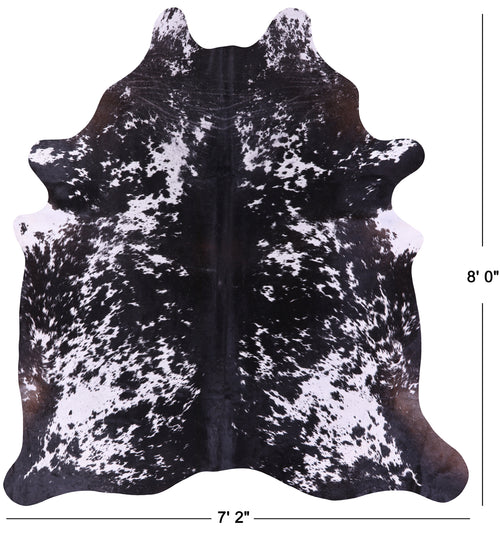 Black Salt & Pepper Natural Cowhide Rug - XX-Large 8' 0