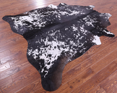 Black Salt & Pepper Natural Cowhide Rug - XX-Large 8' 0