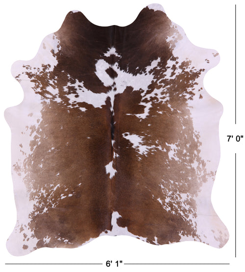 Brown Salt & Pepper Natural Cowhide Rug - X-Large 7' 0