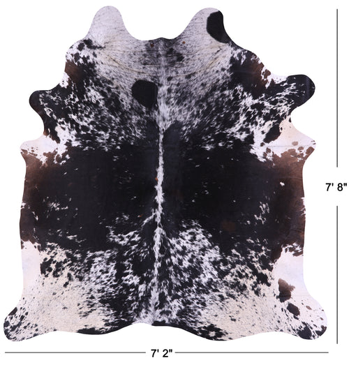 Black Salt & Pepper Natural Cowhide Rug - XX-Large 7' 8
