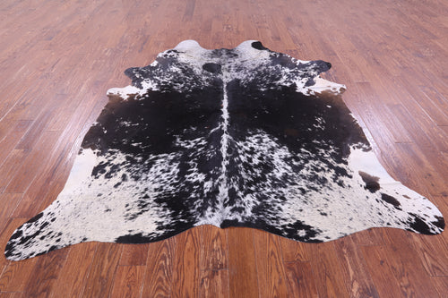 Black Salt & Pepper Natural Cowhide Rug - XX-Large 7' 8