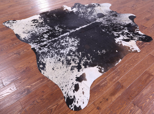 Black Salt & Pepper Natural Cowhide Rug - XX-Large 7' 8