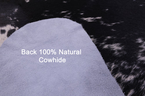 Black Salt & Pepper Natural Cowhide Rug - XX-Large 7' 8