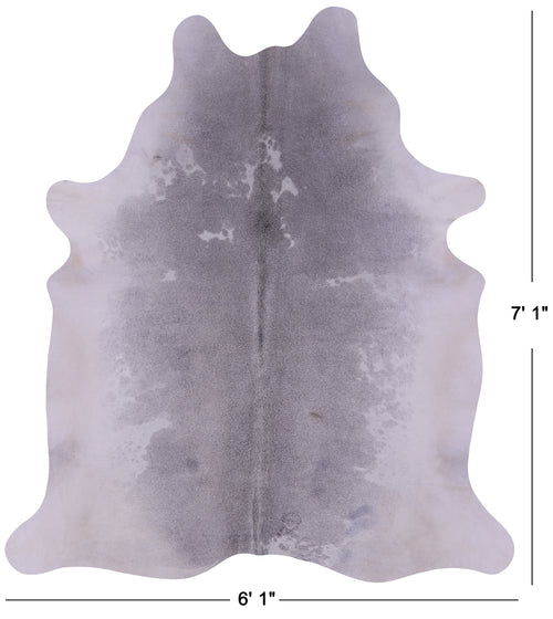Grey & White Natural Cowhide Rug - X-Large 7' 1