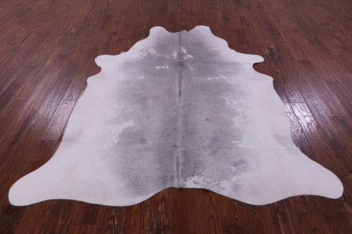 Grey & White Natural Cowhide Rug - X-Large 7' 1