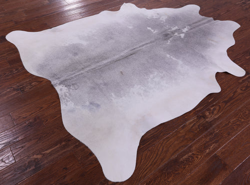 Grey & White Natural Cowhide Rug - X-Large 7' 1