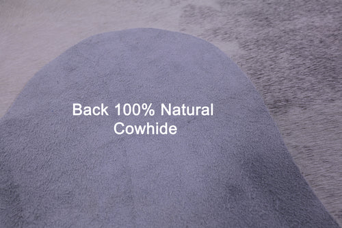 Grey & White Natural Cowhide Rug - X-Large 7' 1