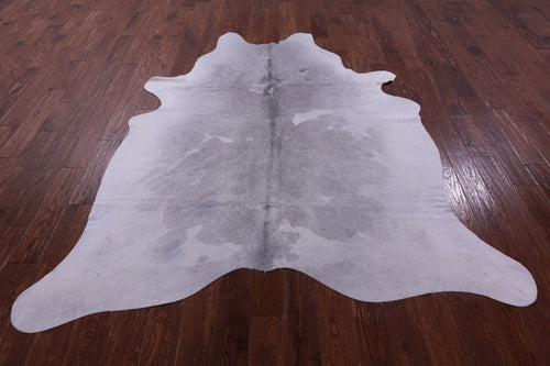Grey & White Natural Cowhide Rug - XX-Large 7' 8