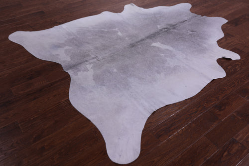 Grey & White Natural Cowhide Rug - XX-Large 7' 8