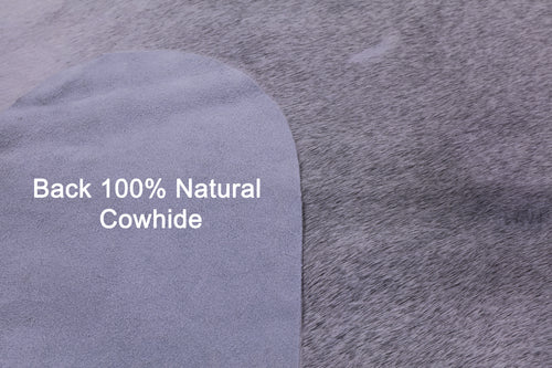 Grey & White Natural Cowhide Rug - XX-Large 7' 8