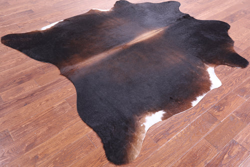 Dark Brown Natural Cowhide Rug - X-Large 7' 3