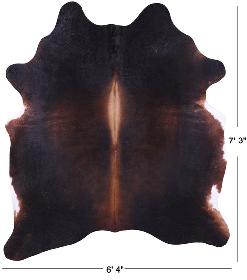 Dark Brown Natural Cowhide Rug - X-Large 7' 3