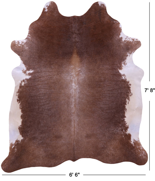 Brown & White Natural Cowhide Rug - XX-Large 7' 8