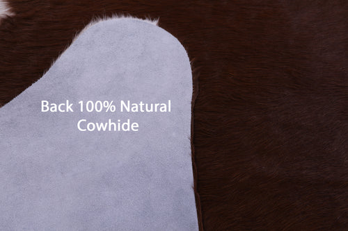 Brown & White Natural Cowhide Rug - X-Large 7' 2