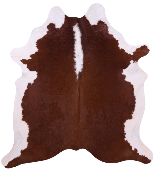 Brown & White Natural Cowhide Rug - X-Large 7' 2