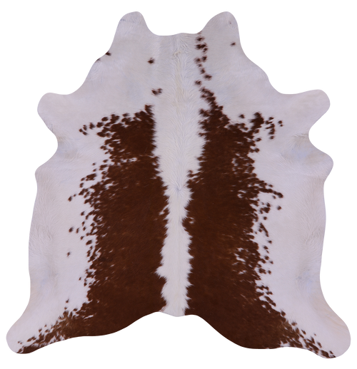 Brown & White Natural Cowhide Rug - X-Large 6' 10