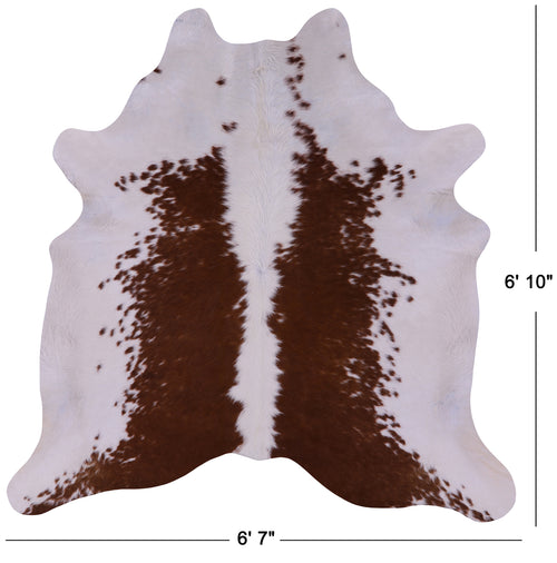 Brown & White Natural Cowhide Rug - X-Large 6' 10