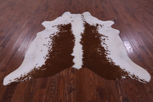 Brown & White Natural Cowhide Rug - X-Large 6' 10