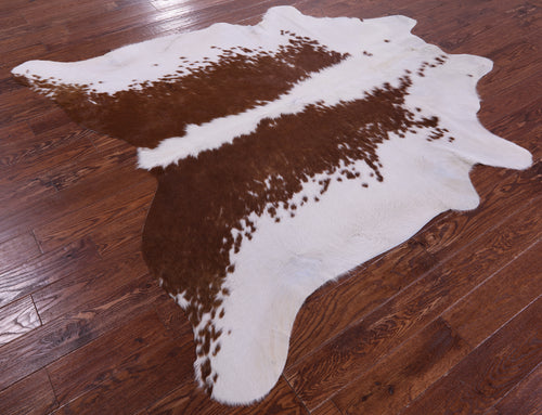 Brown & White Natural Cowhide Rug - X-Large 6' 10