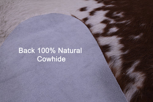Brown & White Natural Cowhide Rug - X-Large 6' 10