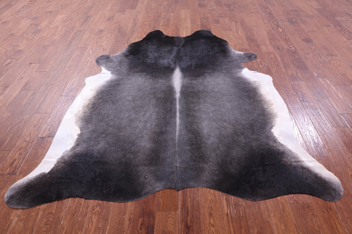 Grey & White Natural Cowhide Rug - XX-Large 7' 6