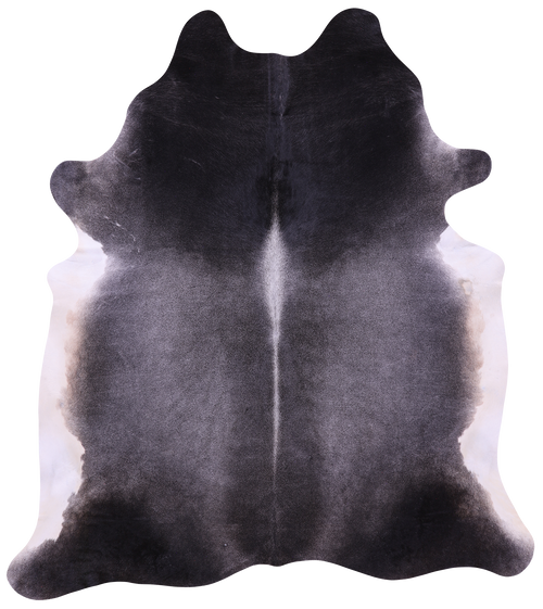 Grey & White Natural Cowhide Rug - XX-Large 7' 6