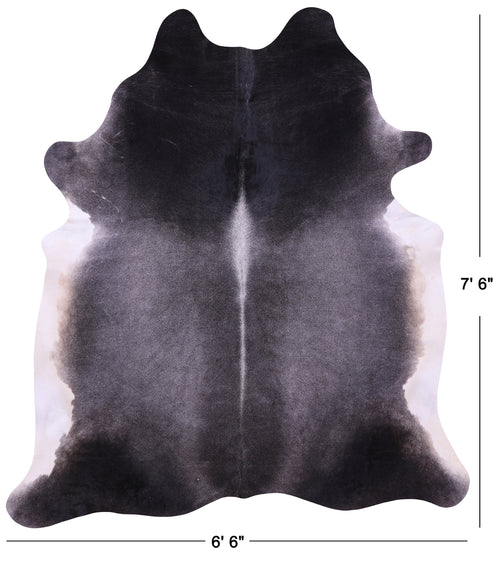 Grey & White Natural Cowhide Rug - XX-Large 7' 6