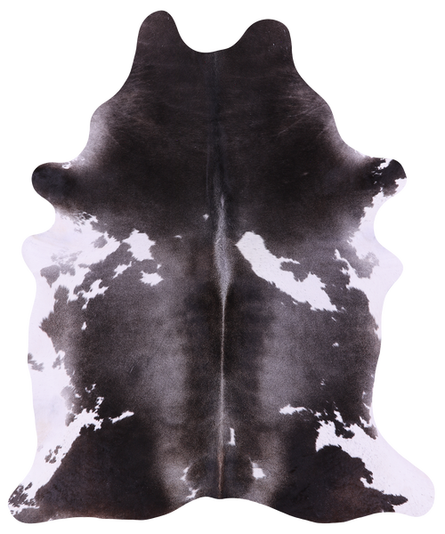 Grey & White Natural Cowhide Rug - XX-Large 7' 9