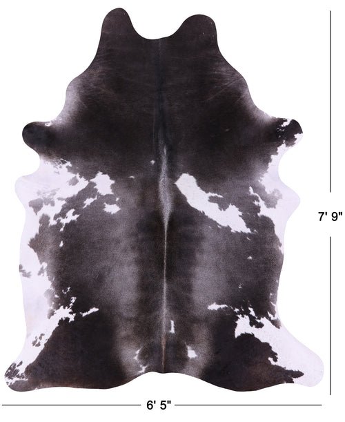 Grey & White Natural Cowhide Rug - XX-Large 7' 9