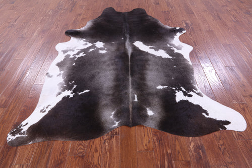 Grey & White Natural Cowhide Rug - XX-Large 7' 9