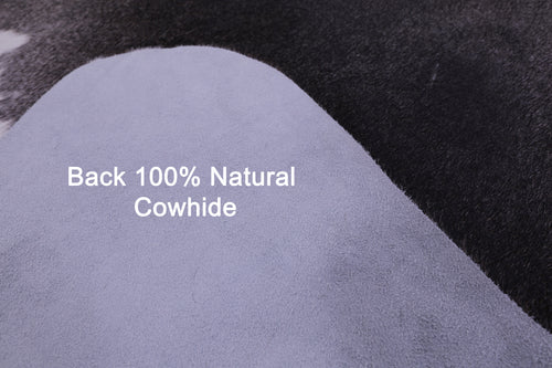 Grey & White Natural Cowhide Rug - XX-Large 7' 9