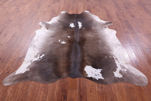 Brown & White Natural Cowhide Rug - XX-Large 7' 8