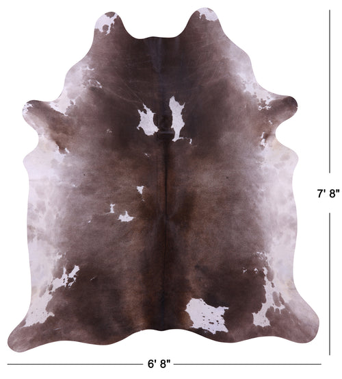 Brown & White Natural Cowhide Rug - XX-Large 7' 8