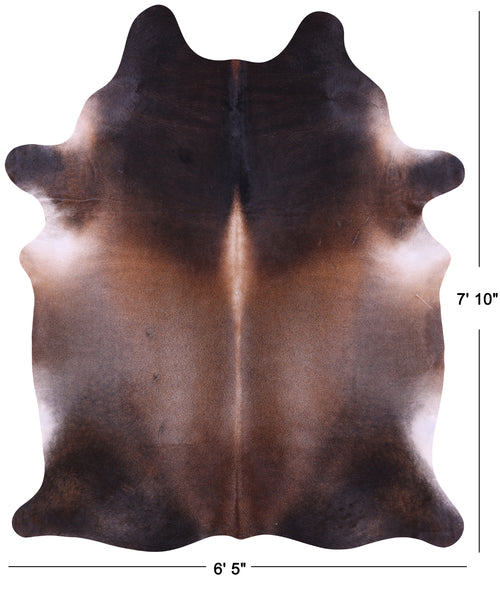 Dark Brown Natural Cowhide Rug - XX-Large 7' 10