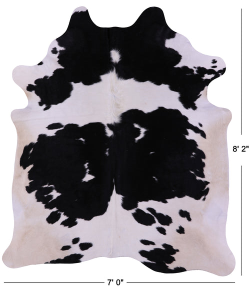 Black & White Natural Cowhide Rug - XX-Large 8' 2