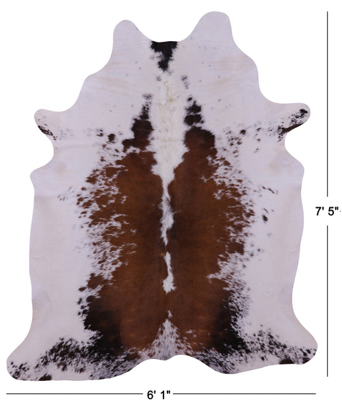 Brown Salt & Pepper Natural Cowhide Rug - XX-Large 7' 5