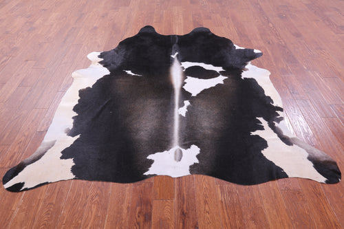 Black & White Natural Cowhide Rug - X-Large 7' 3
