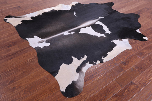 Black & White Natural Cowhide Rug - X-Large 7' 3