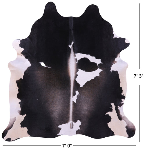 Black & White Natural Cowhide Rug - X-Large 7' 3