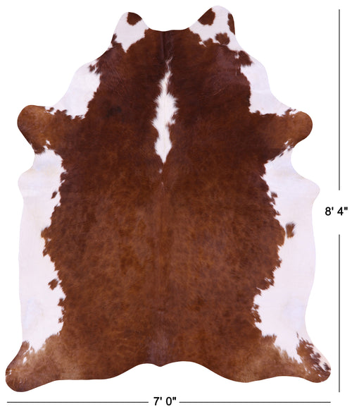 Brown & White Natural Cowhide Rug - XX-Large 8' 4