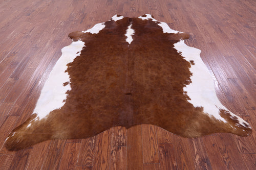 Brown & White Natural Cowhide Rug - XX-Large 8' 4