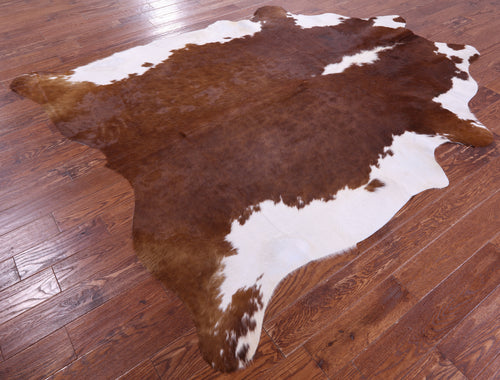 Brown & White Natural Cowhide Rug - XX-Large 8' 4