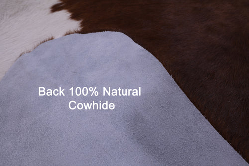 Brown & White Natural Cowhide Rug - XX-Large 8' 4