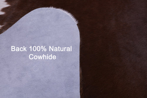 Brown & White Natural Cowhide Rug - X-Large 7' 2