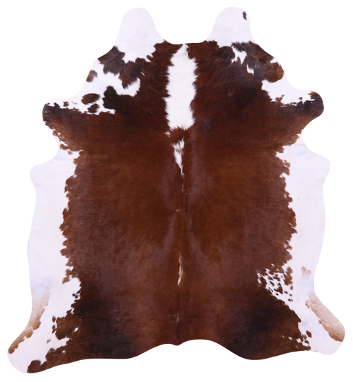 Brown & White Natural Cowhide Rug - X-Large 7' 2