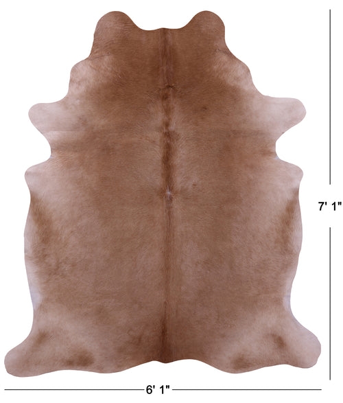 Light Brown Natural Cowhide Rug - X-Large 7' 1