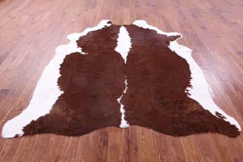Brown & White Natural Cowhide Rug - XX-Large 7' 10