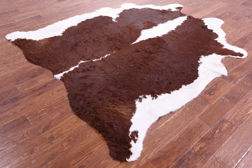 Brown & White Natural Cowhide Rug - XX-Large 7' 10