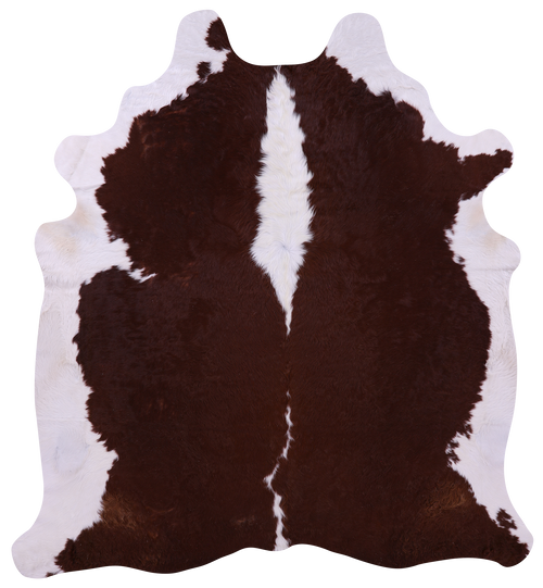 Brown & White Natural Cowhide Rug - XX-Large 7' 10