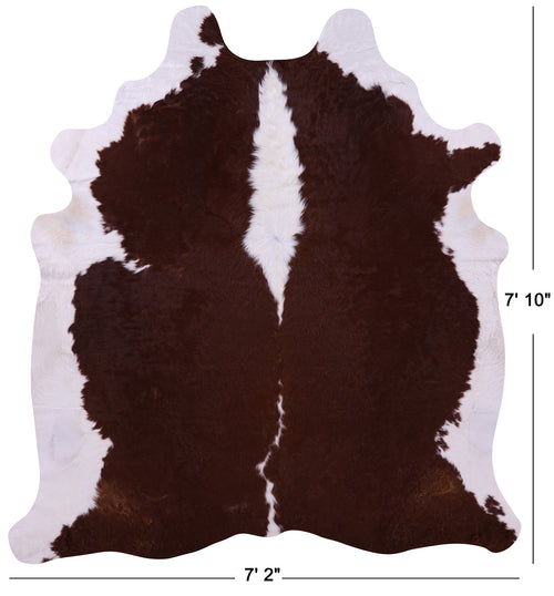 Brown & White Natural Cowhide Rug - XX-Large 7' 10